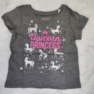 The Children's Place Gray Unicorn Princess Top 18-24M NWT